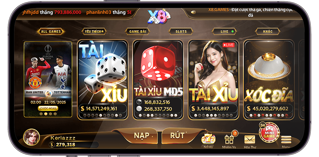 Banner X8 Club game bài đổi thưởng