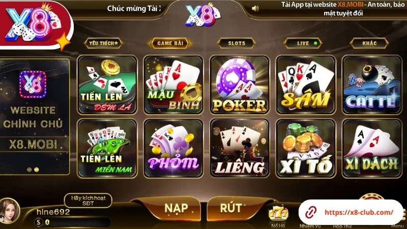 X8 Club - Game bài đổi thưởng online đặc sắc X8 Club - Game bài đổi thưởng online đặc sắc